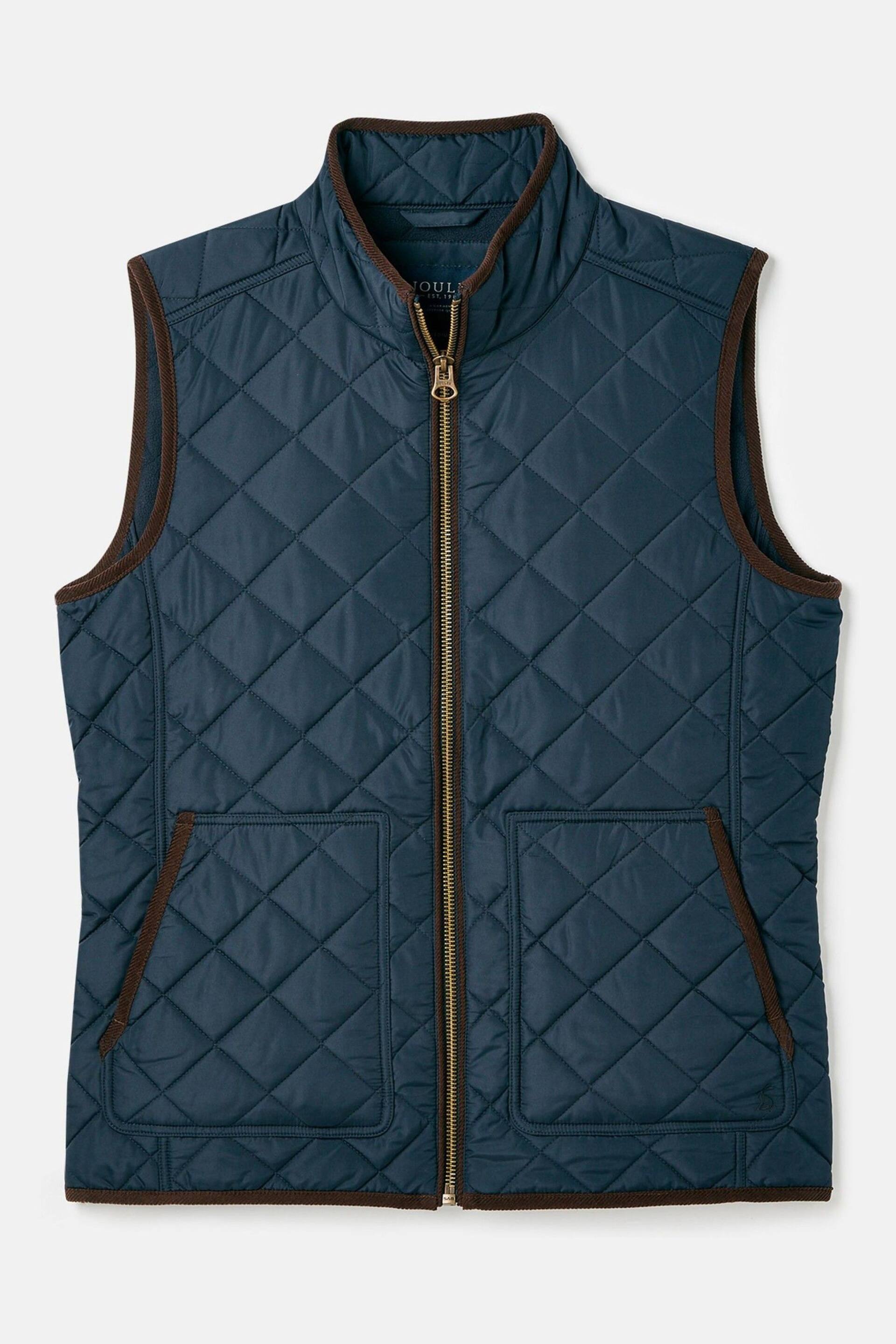 Joules Maynard Navy Blue Diamond Quilted Gilet - Image 7 of 7