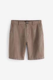 Brown Linen Blend Chino Shorts - Image 1 of 4