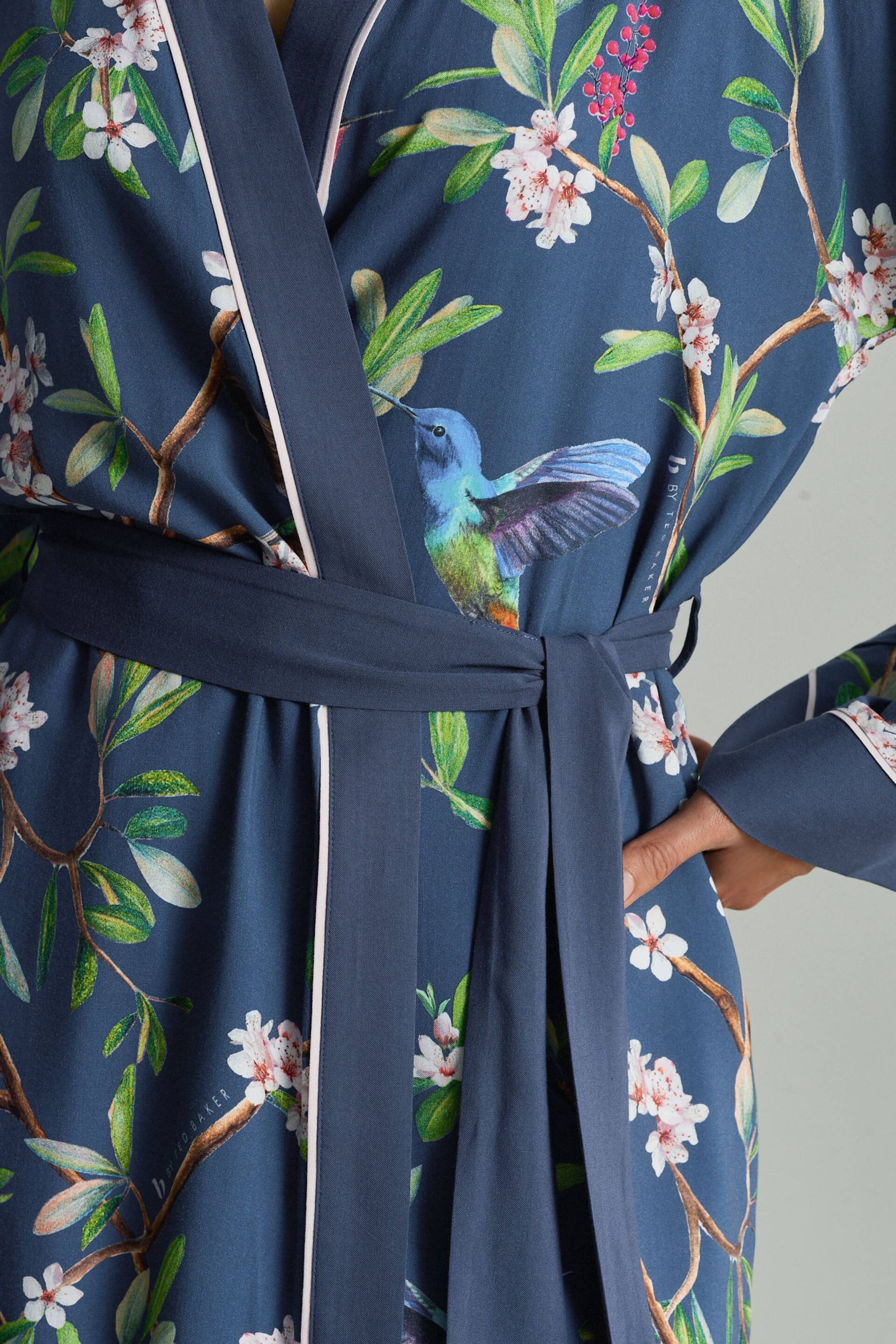 B by Ted Baker Charcoal Navy Bird Viscose Robe - Image 11 of 12