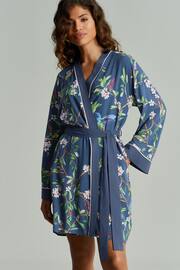 B by Ted Baker Charcoal Navy Bird Viscose Robe - Image 4 of 12