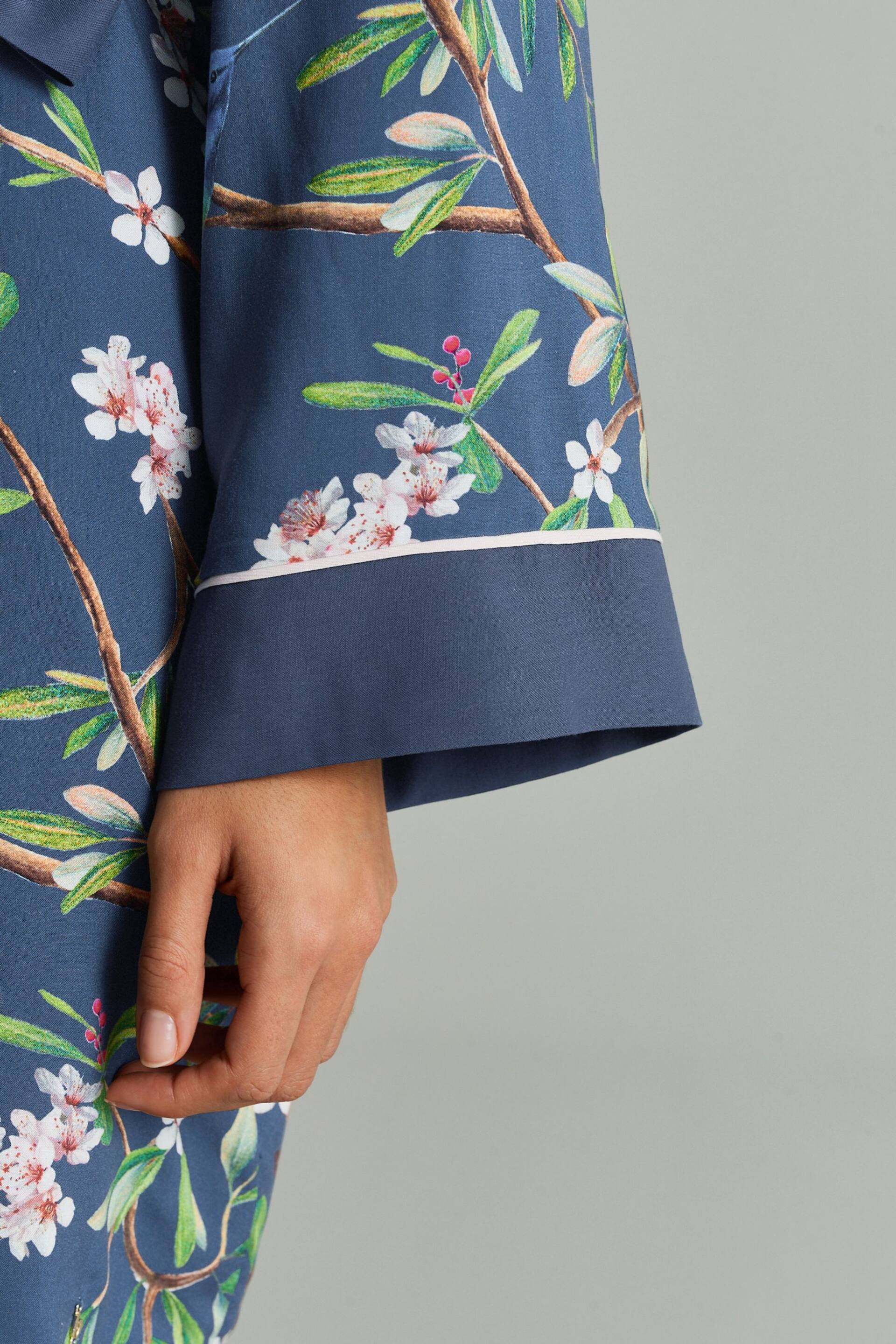 B by Ted Baker Charcoal Navy Bird Viscose Robe - Image 9 of 12