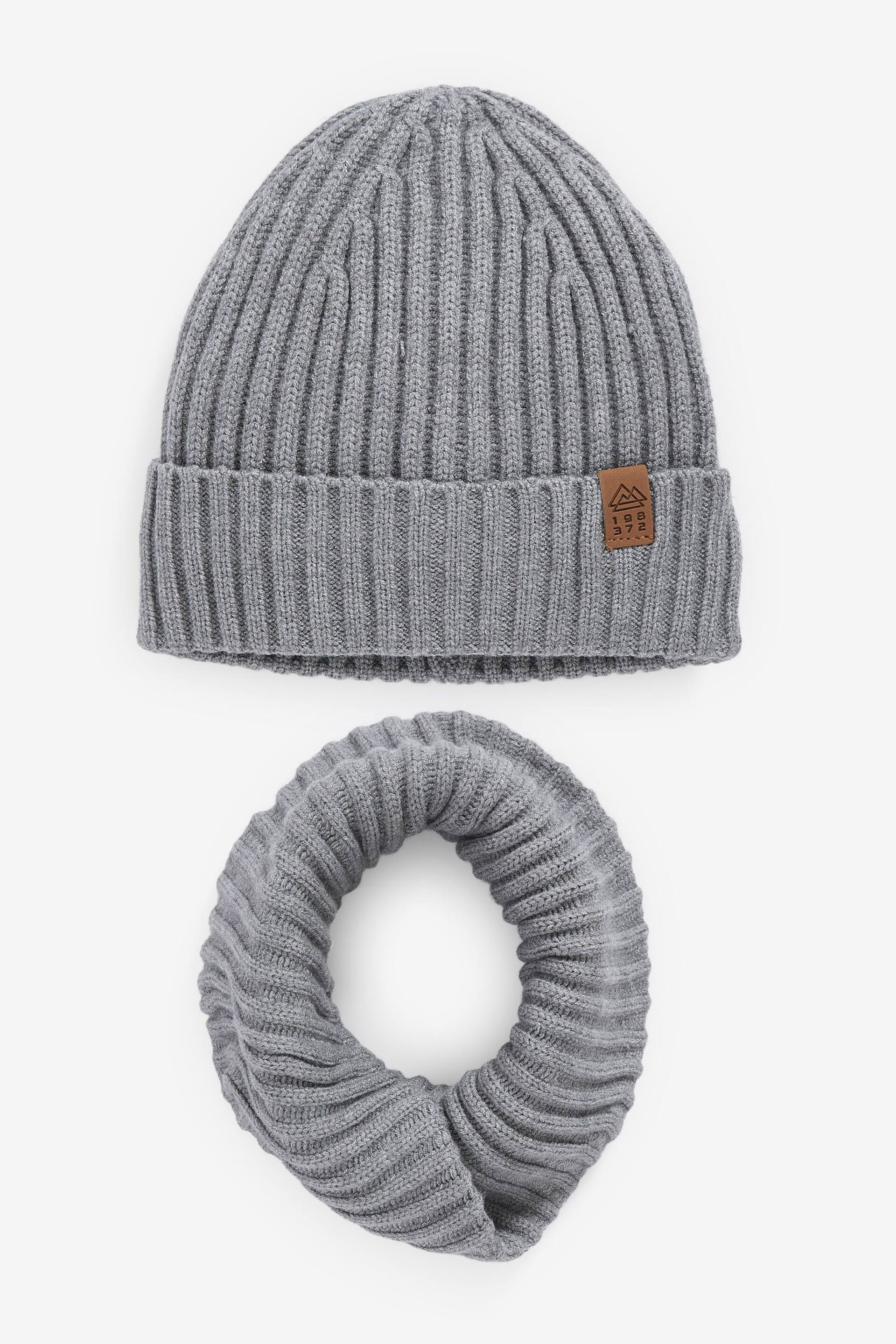 Grey Knitted Snood and Hat Set (1-16yrs) - Image 1 of 4