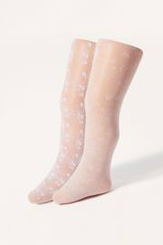 Monsoon Pink Baby Lace Tights 2 Pack - Image 2 of 3