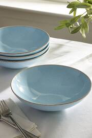 Set of 4 Teal Blue Large Pasta Bowls - Image 3 of 5