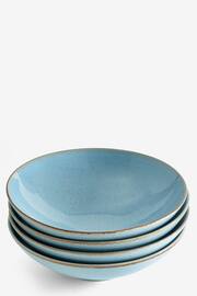 Set of 4 Teal Blue Large Pasta Bowls - Image 5 of 5
