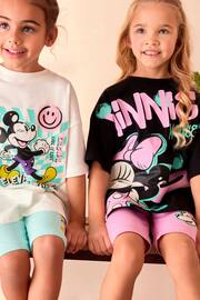 Pink/Blue Minnie Mouse License Short Pyjamas 2 Pack (3-16yrs) - Image 4 of 10