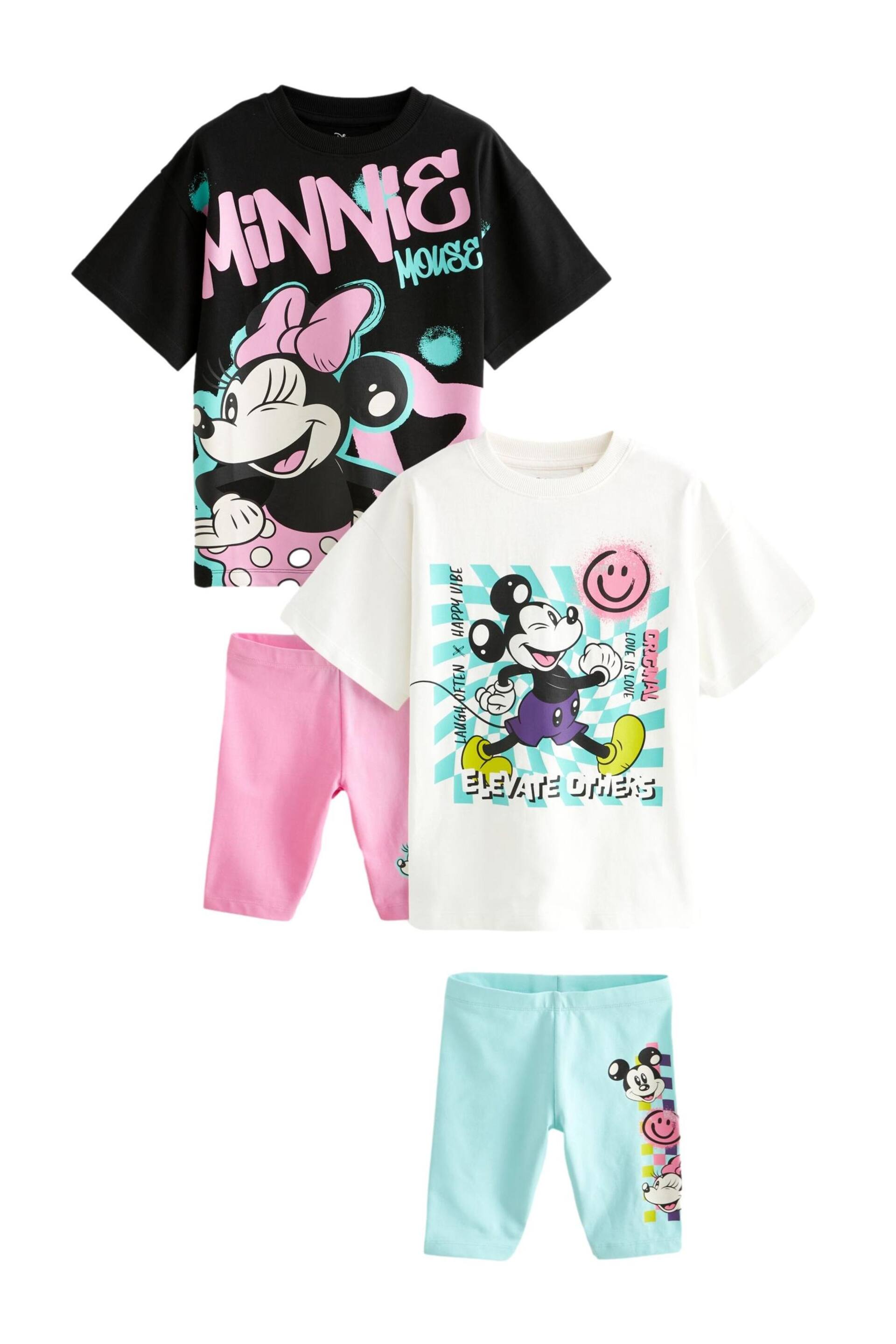 Pink/Blue Minnie Mouse License Short Pyjamas 2 Pack (3-16yrs) - Image 5 of 10
