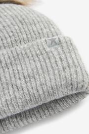 Light Grey Pom Pom Beanie Hat (3-16yrs) - Image 2 of 2