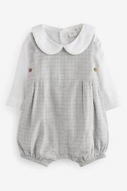 Grey Checked Smart Baby Romper, Bodysuit And Tights 3 Piece Set (0mths-2yrs) - Image 2 of 6