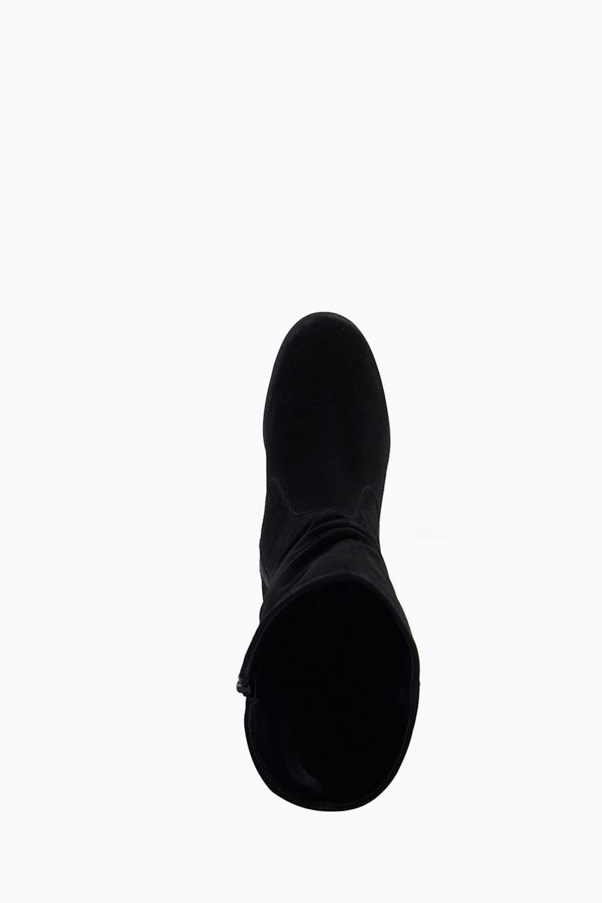 Dune London Black Ruched Tasha Wedge Comfort Boots - Image 5 of 5