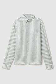 Reiss Sage Bengal Stripe Queens Linen Button-Down Collar Shirt - Image 2 of 6