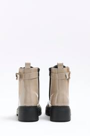 River Island Brown Lace Up Buckle Boots - Image 3 of 6