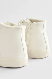 White Faux Fur Lined Standard Fit (F) Lace-Up High Top Trainers - Image 6 of 6