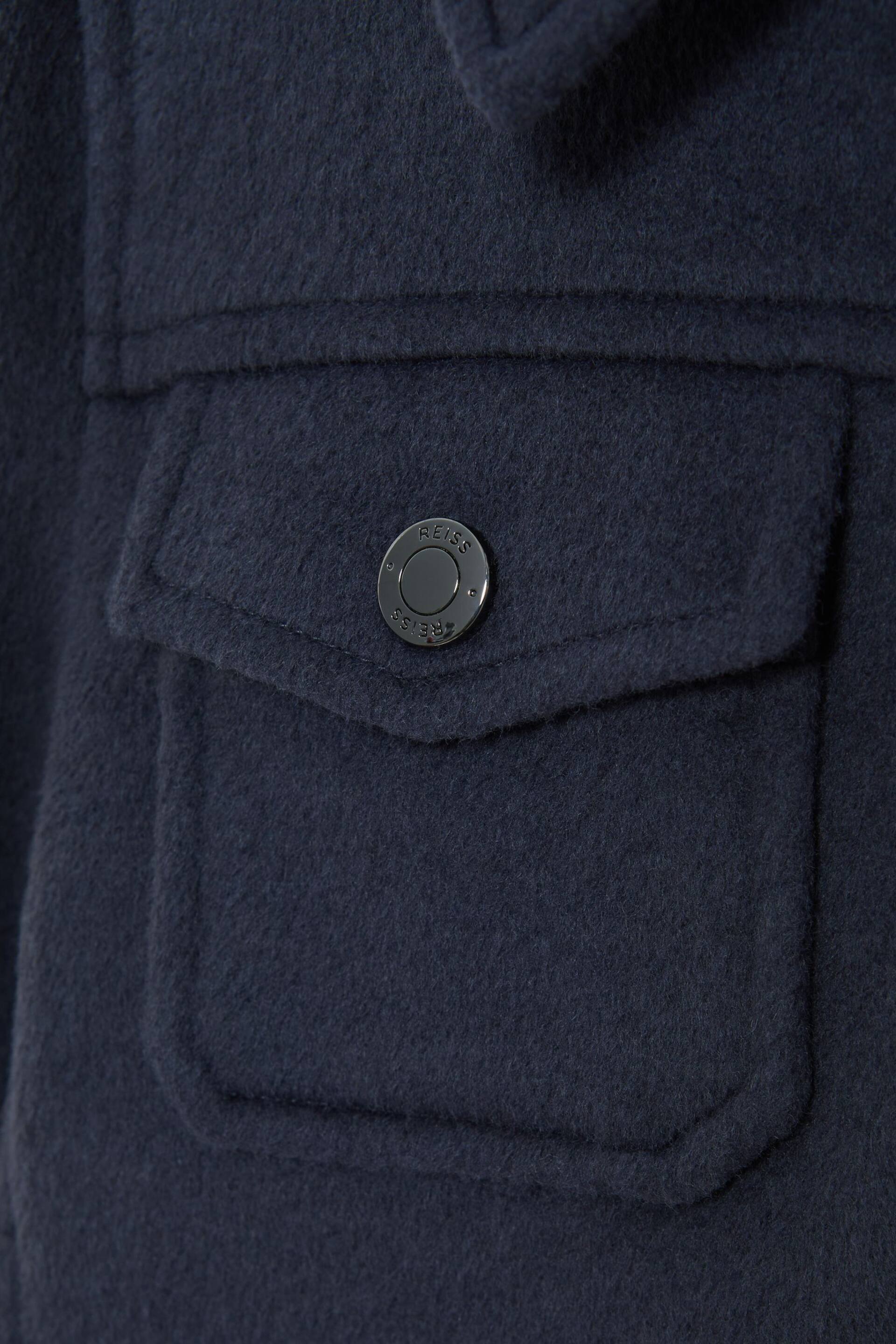Reiss Airforce Blue Peridoe Junior Wool Trucker Jacket - Image 5 of 5