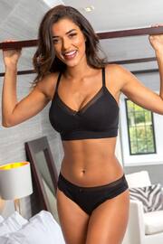 Pour Moi Black Love to Lounge Cotton Non Wired Bra - Image 4 of 6