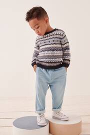 Light Wash Loose Fit Jogger Jeans With Comfort Stretch (3mths-7yrs) - Image 2 of 7
