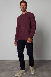 Threadbare Red Cable Knit Crew Neck Jumper - Image 3 of 4