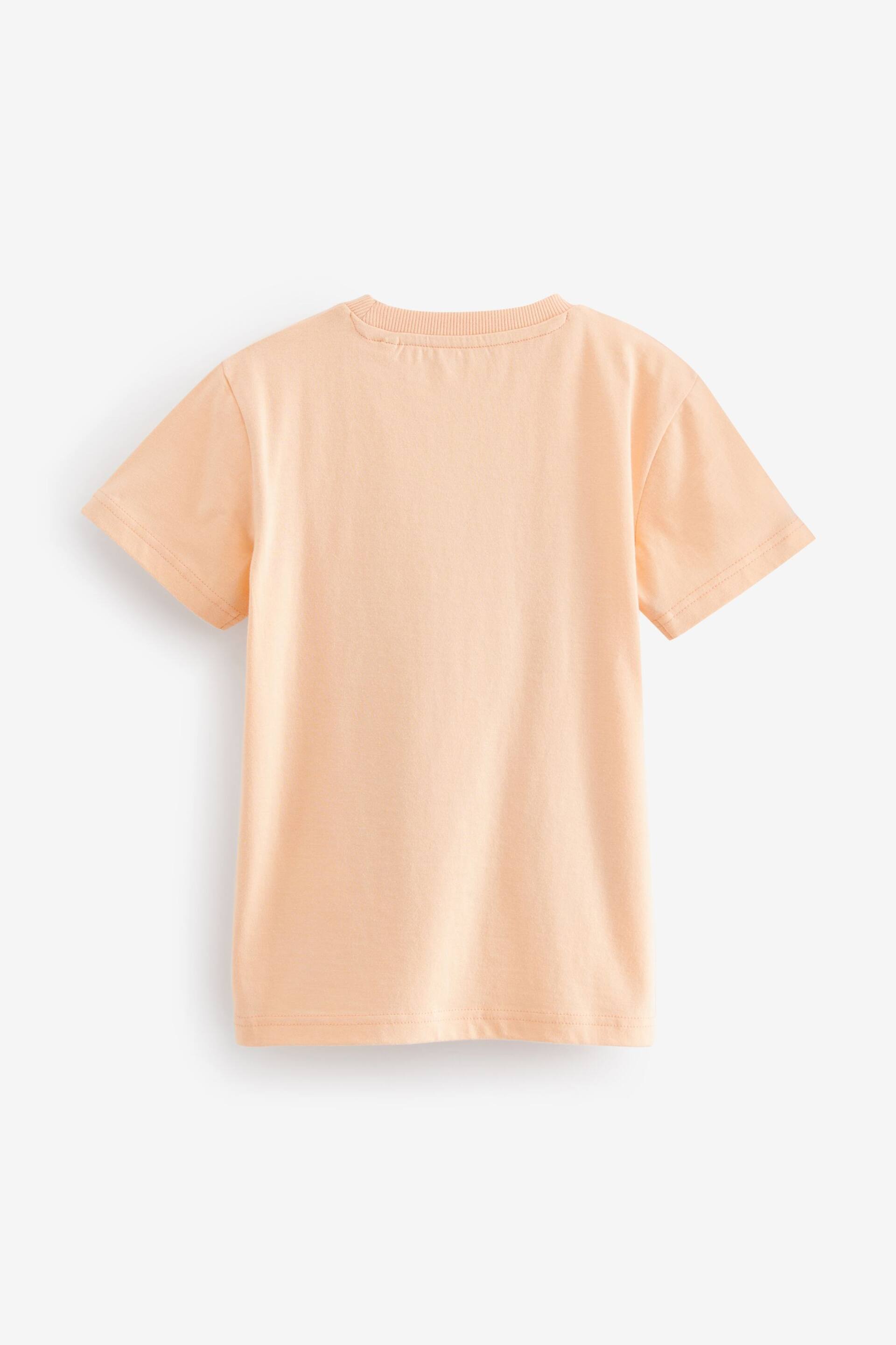 Peach Pink Photo Dino Short Sleeve Graphic T-Shirt (3-16yrs) - Image 2 of 3