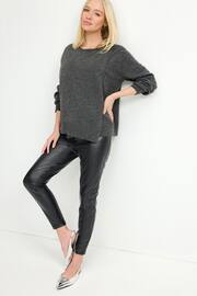 Black Maternity Seamed Skinny Faux Leather Trousers - Image 2 of 8