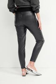 Black Maternity Seamed Skinny Faux Leather Trousers - Image 4 of 8