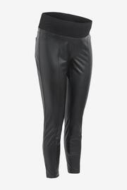 Black Maternity Seamed Skinny Faux Leather Trousers - Image 7 of 8