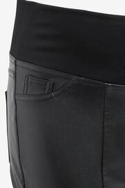 Black Maternity Seamed Skinny Faux Leather Trousers - Image 8 of 8