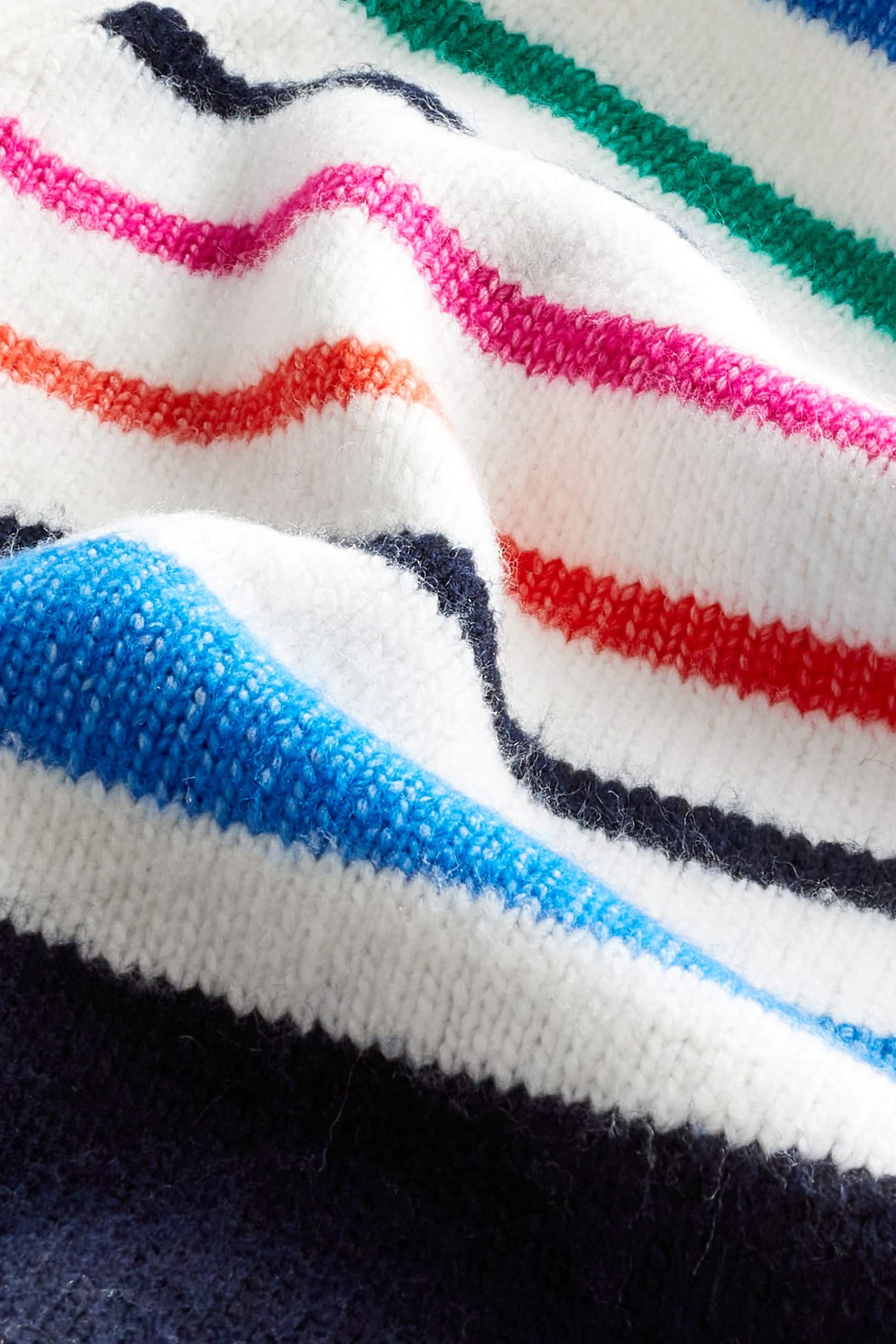 White Rainbow Stripe Button Through Cardigan - Image 7 of 7