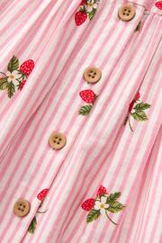 Pink Strawberry Stripe Cotton Button Up Dress (3mths-8yrs) - Image 7 of 7