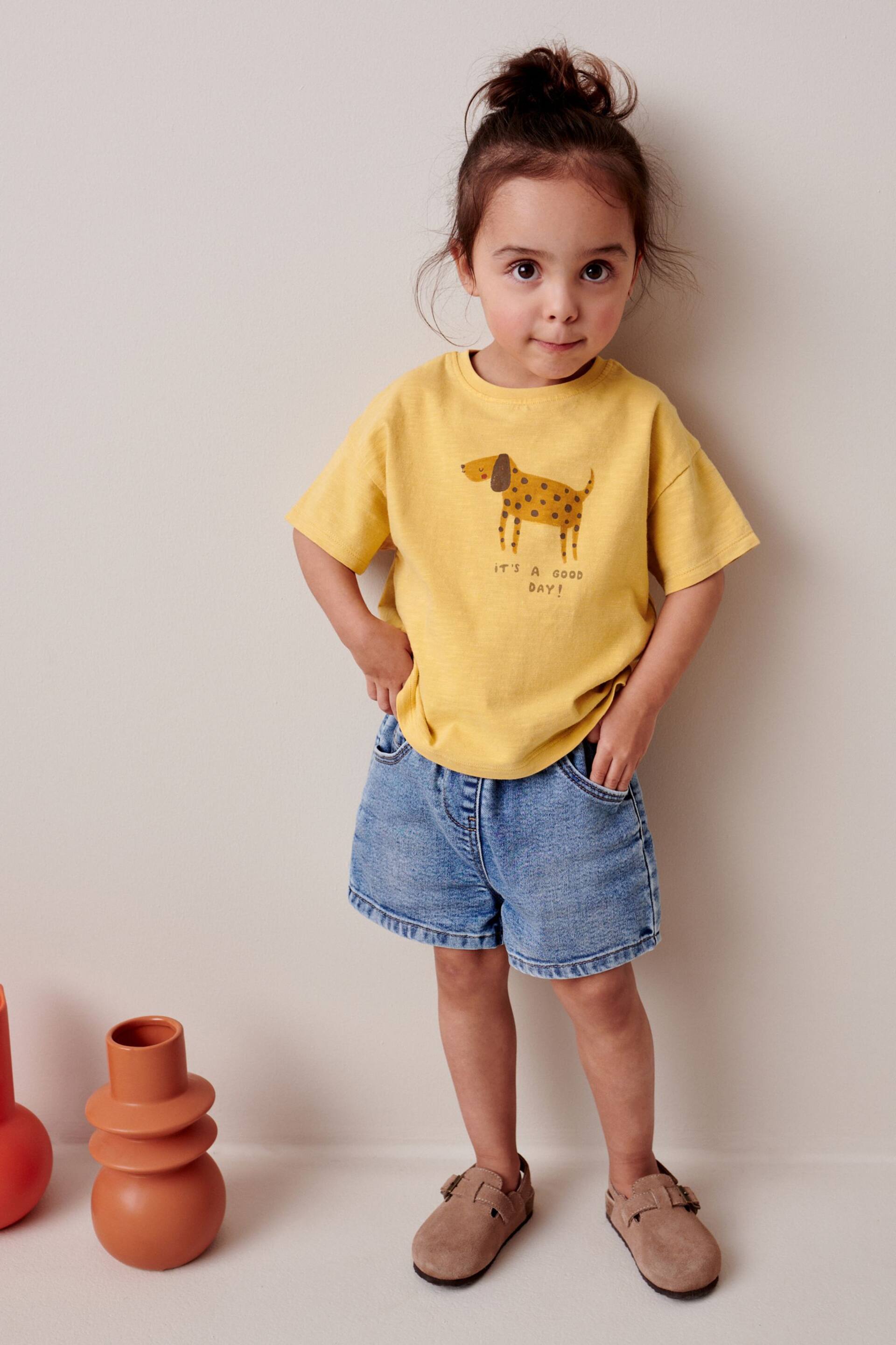 Yellow Dog Short Sleeve T-Shirt (3mths-7yrs) - Image 2 of 7