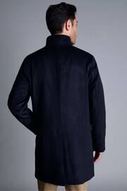 Charles Tyrwhitt Blue Pure Wool Funnel Neck Overcoat - Image 2 of 6