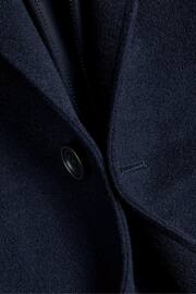 Charles Tyrwhitt Blue Pure Wool Funnel Neck Overcoat - Image 6 of 6