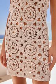 White Mini Crochet Cover-Up Dress - Image 5 of 7