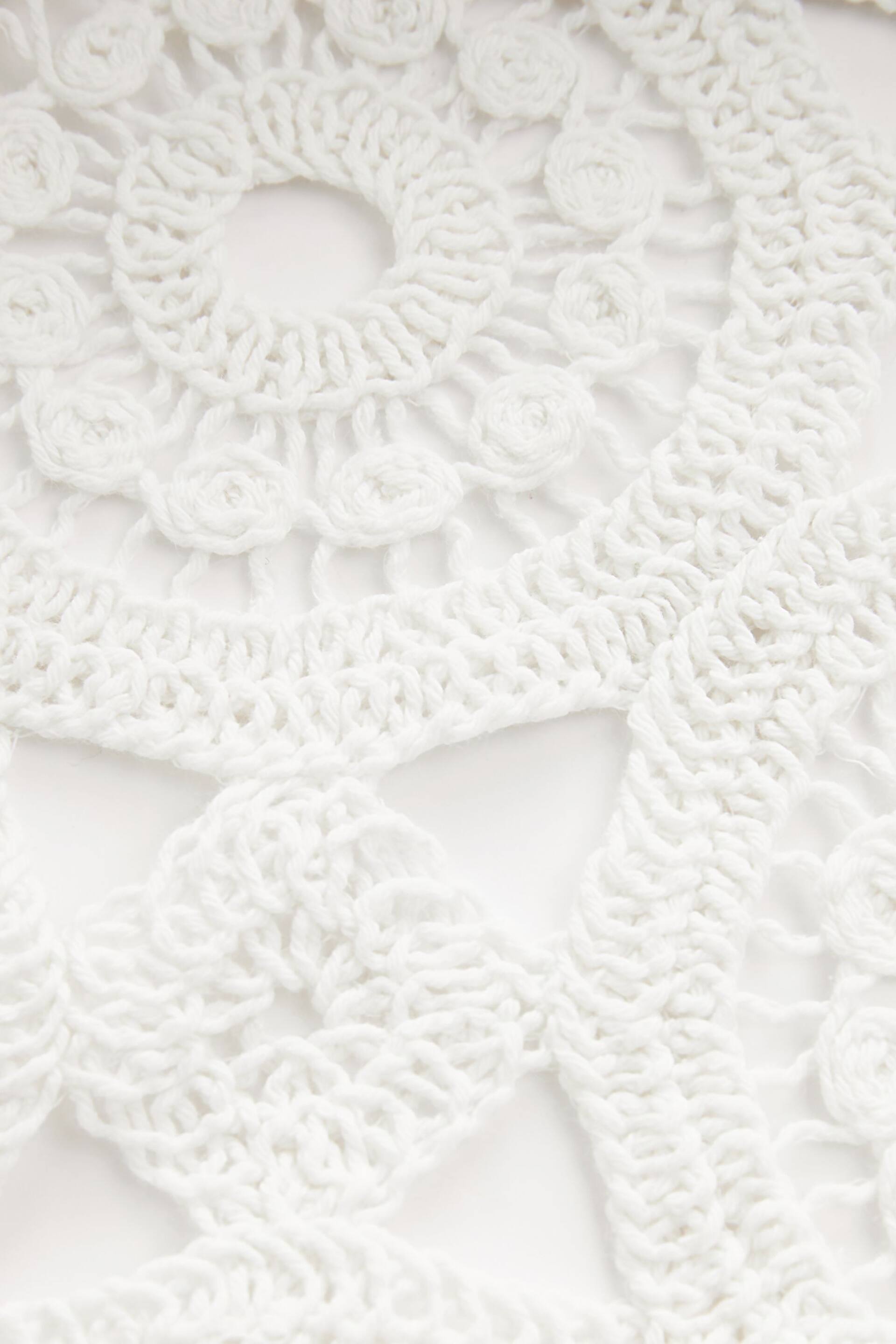 White Mini Crochet Cover-Up Dress - Image 7 of 7
