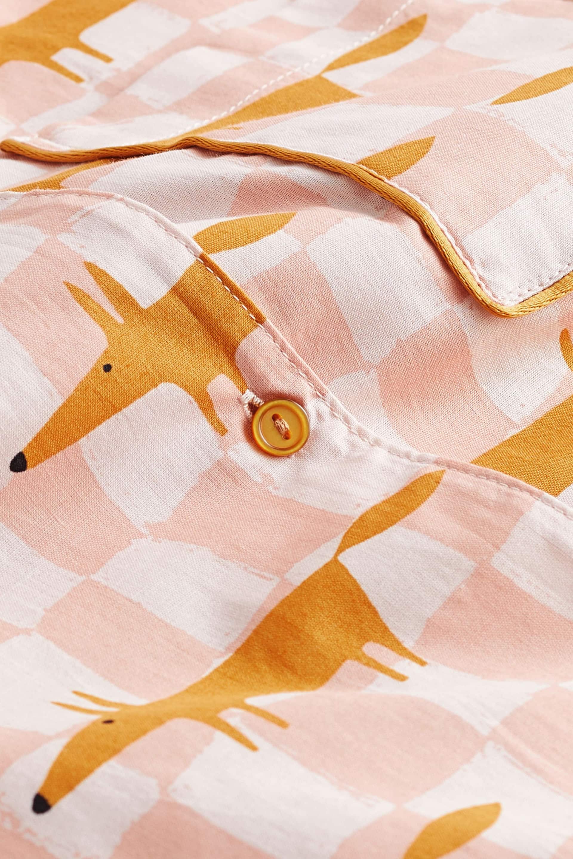 Pink/Cream Scion at Next Mr Fox Short Set Cotton Pyjamas - Image 10 of 10