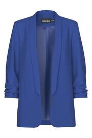PIECES Blue Relaxed Ruched Sleeve Workwear Blazer - Image 5 of 6