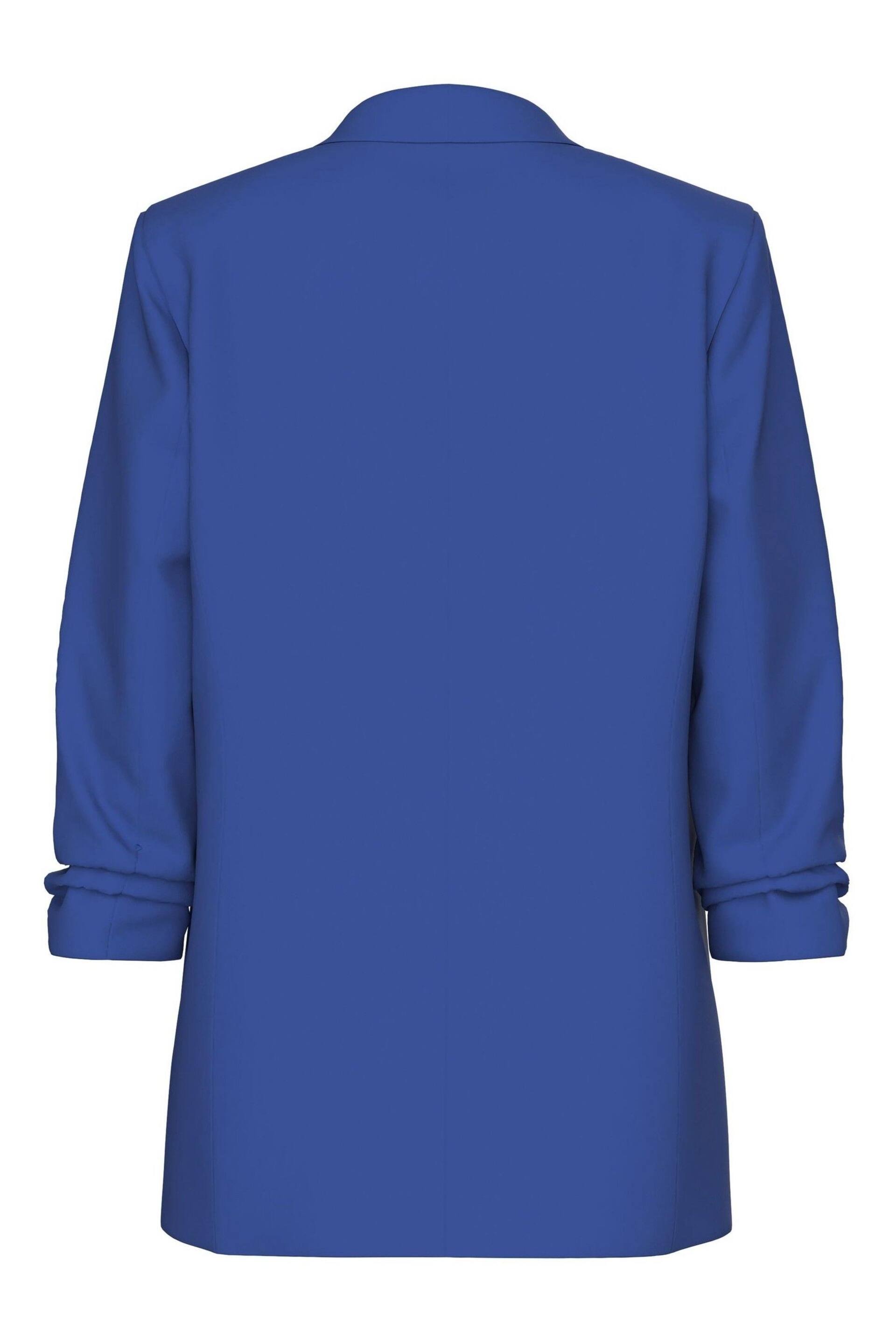 PIECES Blue Relaxed Ruched Sleeve Workwear Blazer - Image 6 of 6