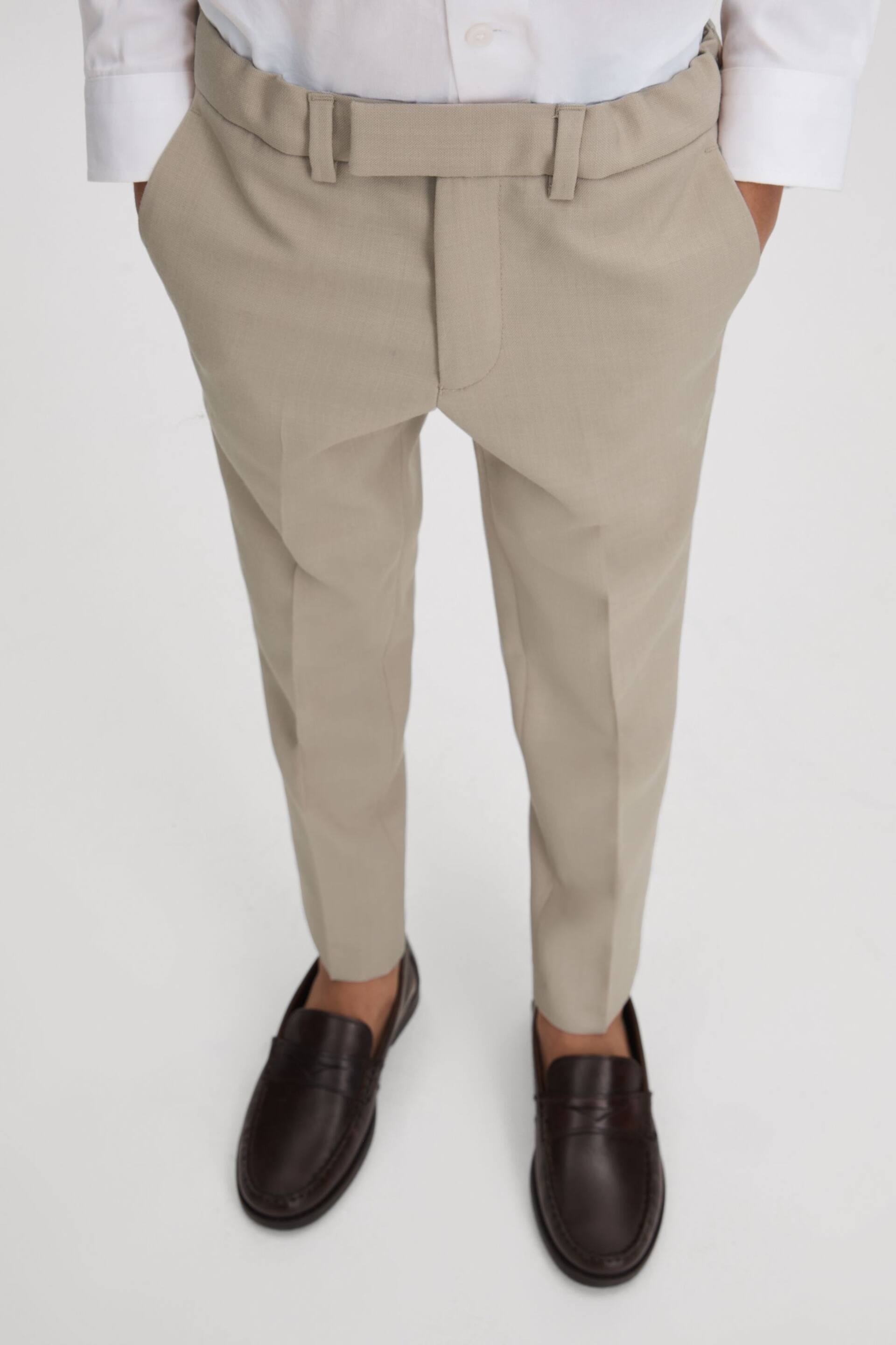 Reiss Stone Fine Senior Wool Side Adjusters Trousers - Image 3 of 4