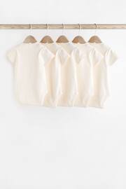 Cream Essential Baby Short Sleeve Bodysuits 5 Pack - Image 2 of 6