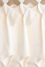 Cream Essential Baby Short Sleeve Bodysuits 5 Pack - Image 3 of 6
