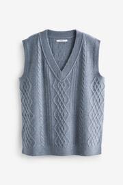 Blue V-Neck Cable Tank - Image 5 of 6