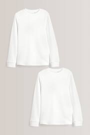 White Long Sleeve Thermal Tops 2 Pack (2-16yrs) - Image 1 of 4
