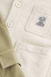 Ecru White/Khaki Green Jersey Shirt and Joggers Set (3mths-7yrs) - Image 6 of 6