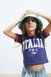 Blue Italia Football Boxy T-Shirt (3-16yrs) - Image 4 of 7
