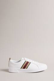 Ted Baker White/Gold Baily Webbing Cupsole Trainers - Image 1 of 4