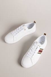 Ted Baker White/Gold Baily Webbing Cupsole Trainers - Image 2 of 4