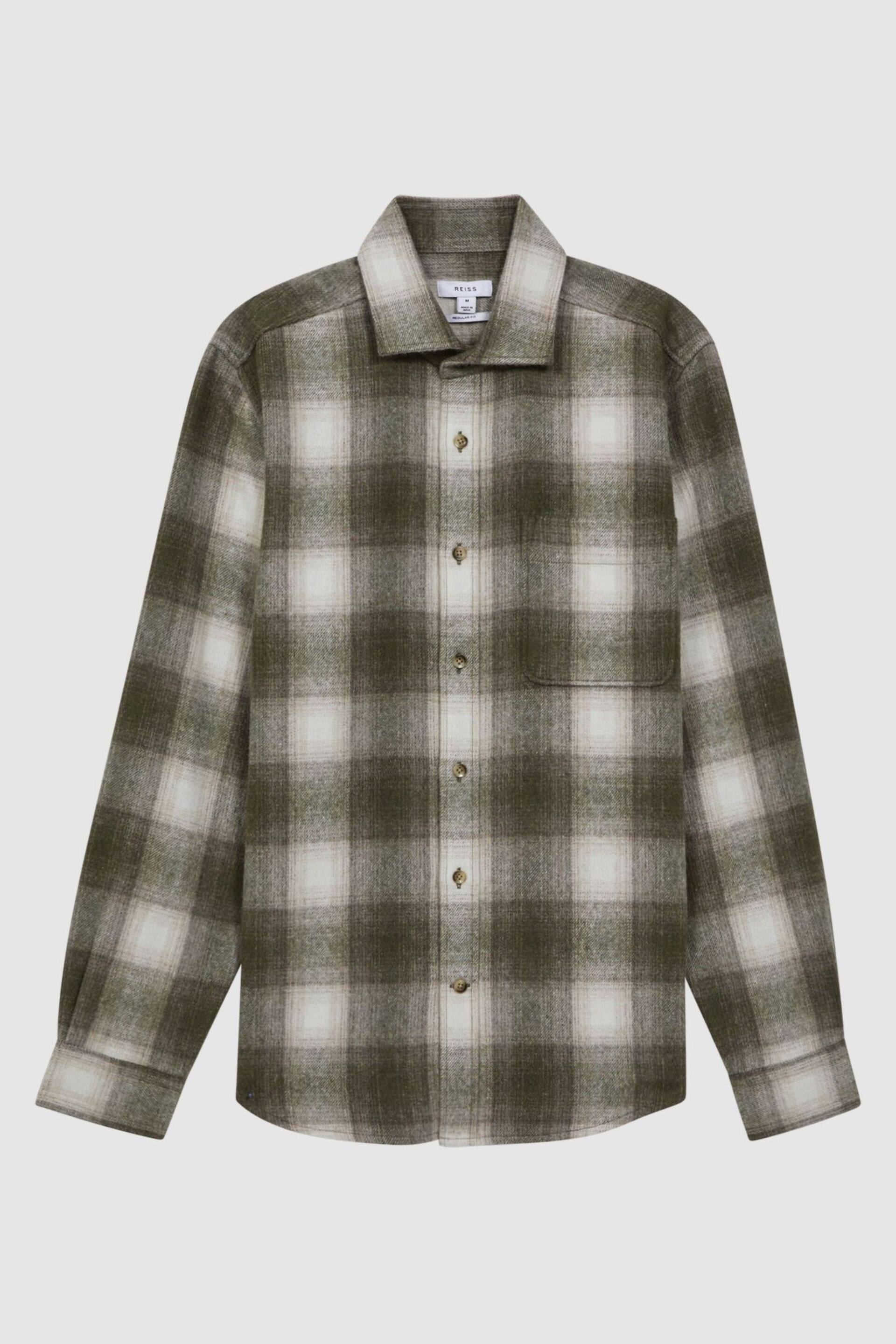 Reiss Green Multi Novelli Wool Checked Long Sleeve Shirt - Image 2 of 4