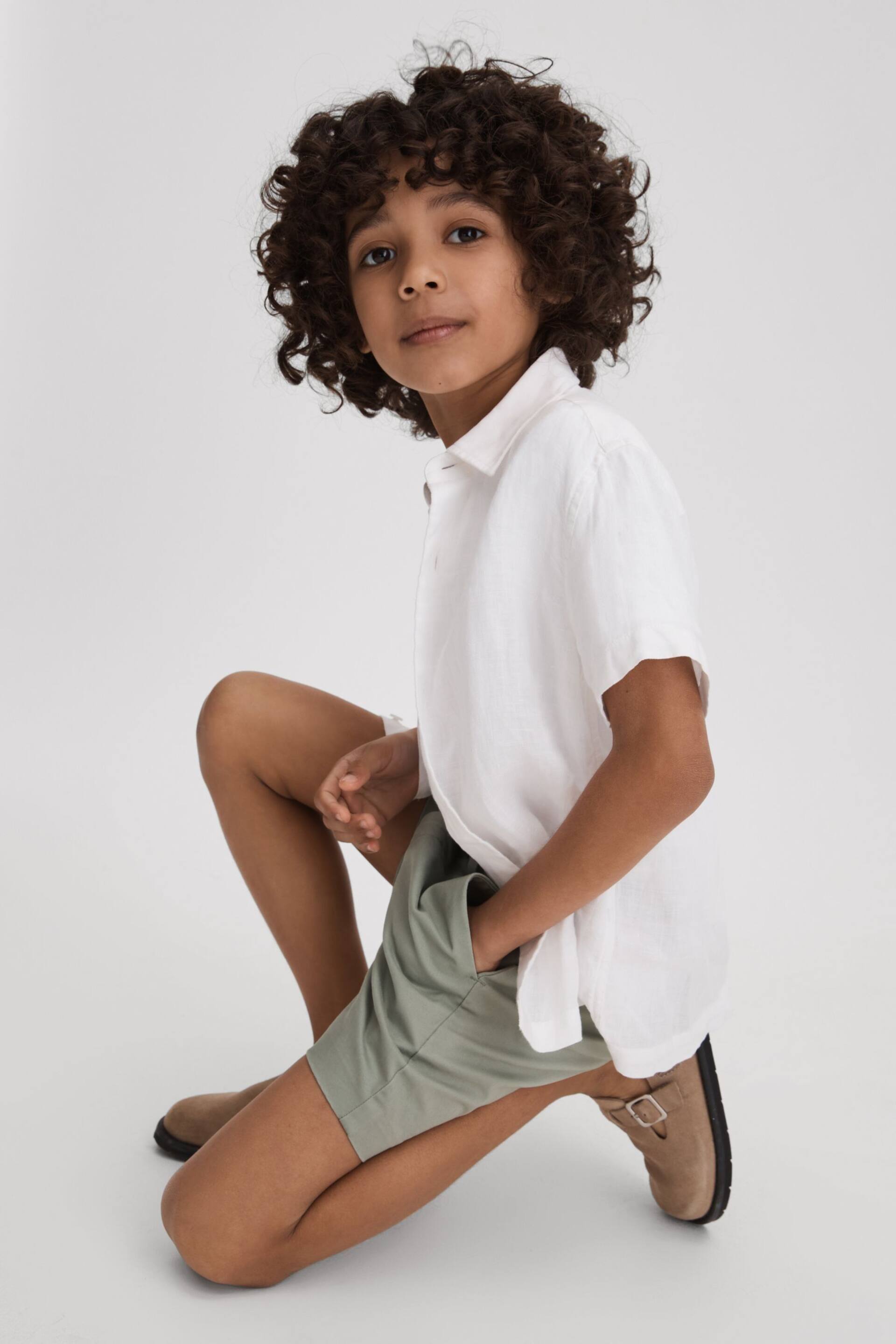 Reiss Pistachio Wicket Junior Casual Chino Shorts - Image 1 of 4