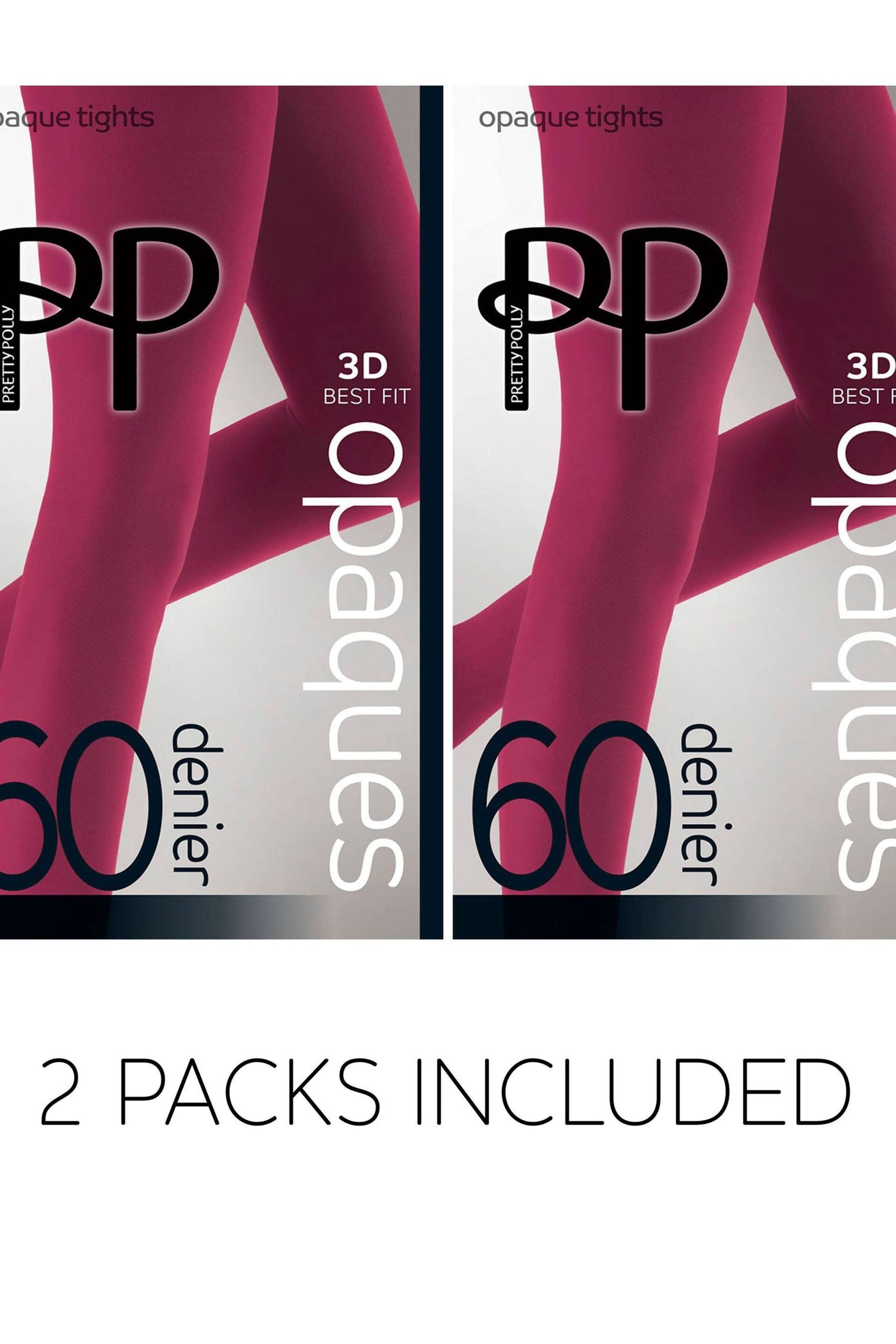 Pretty Polly 2 Pack 60 Denier Opaques Coloured Tights - Image 2 of 6