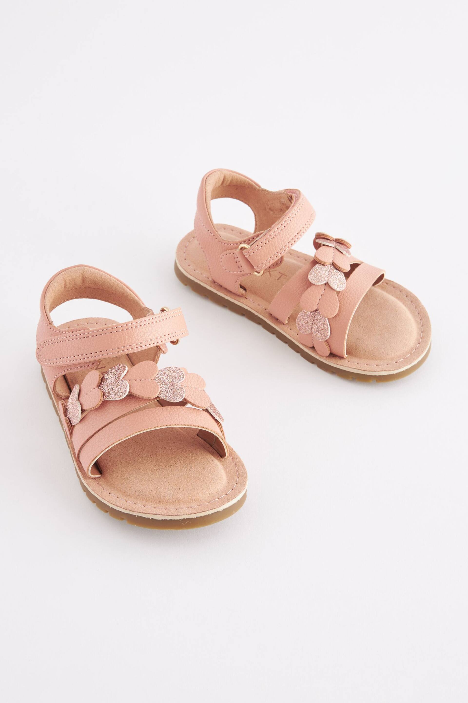 Pink Wide Fit (G) Heart Sandals - Image 3 of 6