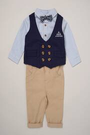 Little Gent Mock Shirt and Waistcoat Cotton 3-Piece Baby Gift Set - Image 1 of 4